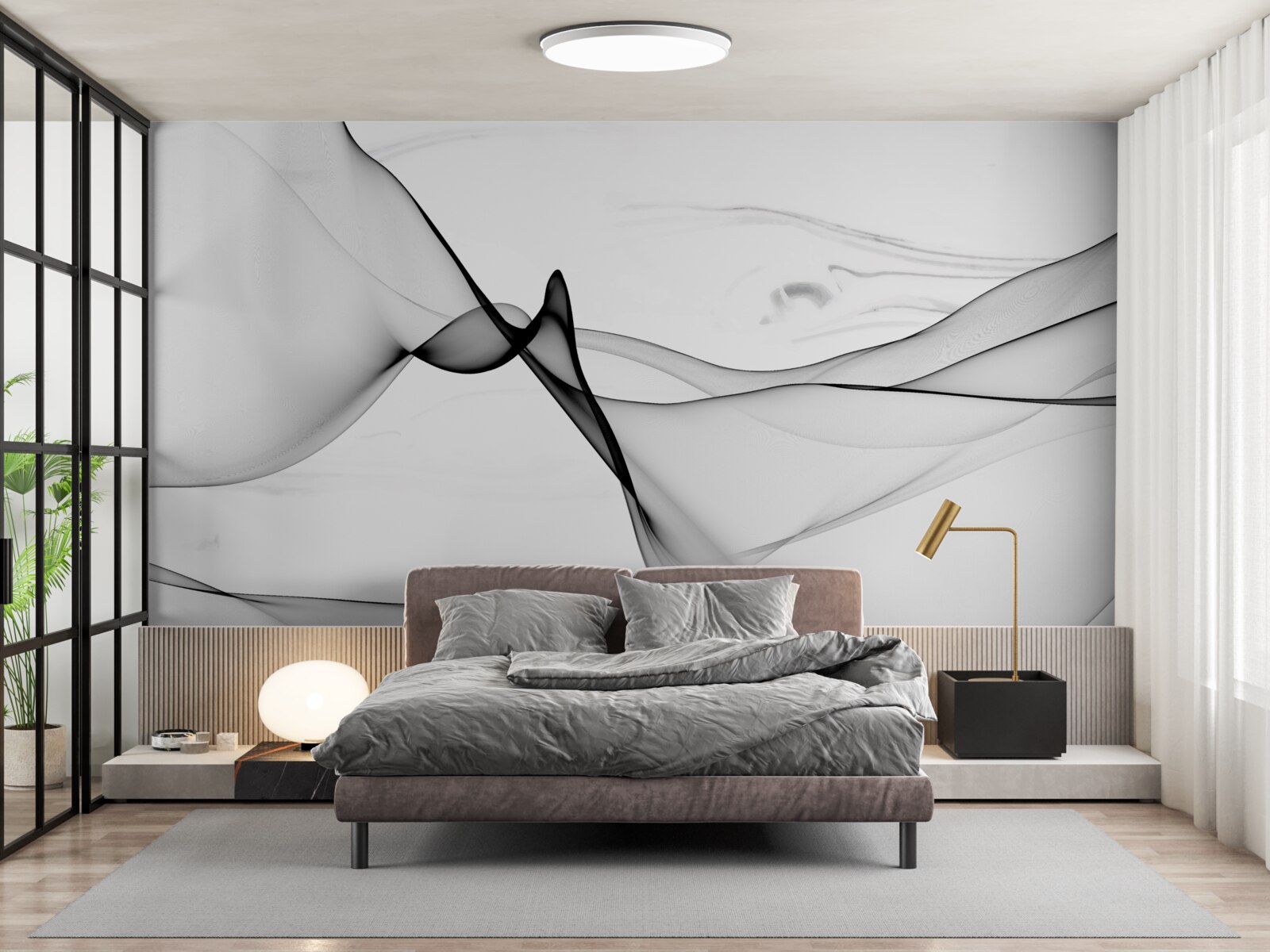 Fototapet conceptul de fum alb și negru