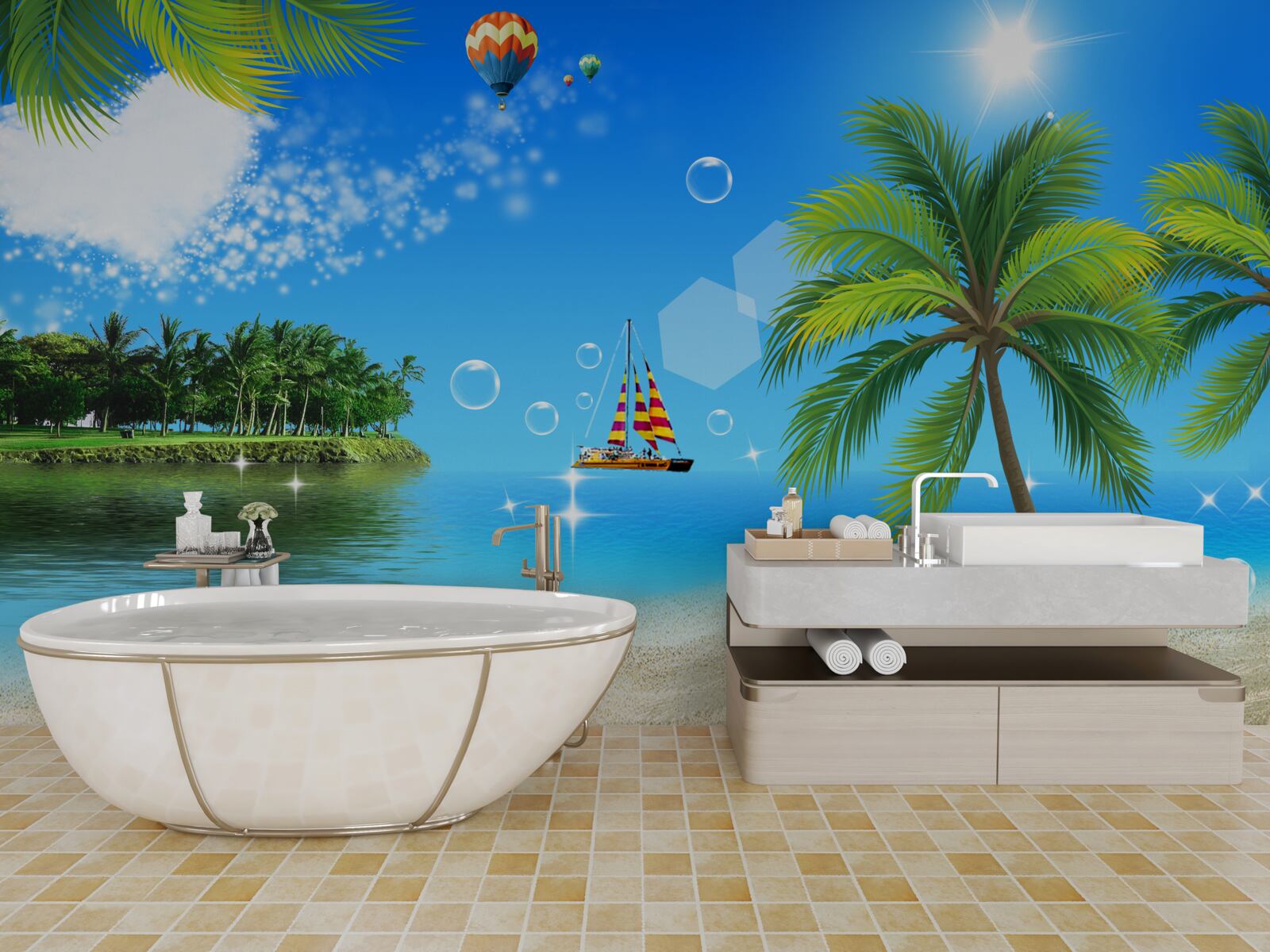 Fototapet vedere la mare și la coastă