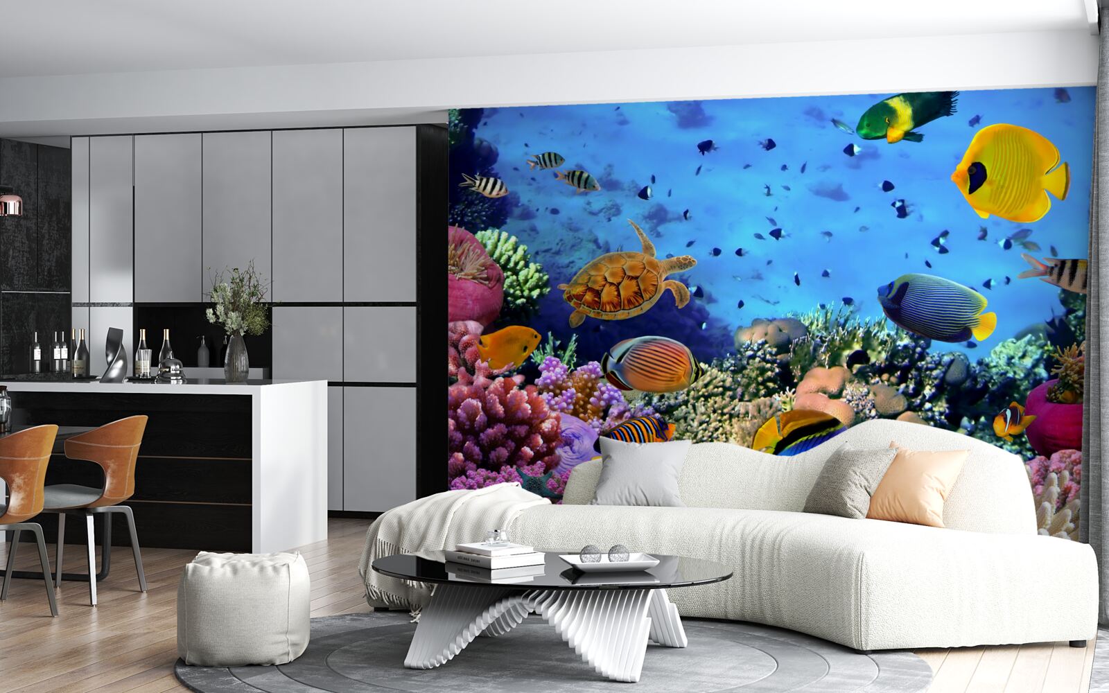 Fototapet Adâncul mării este plin de viață subacvatică