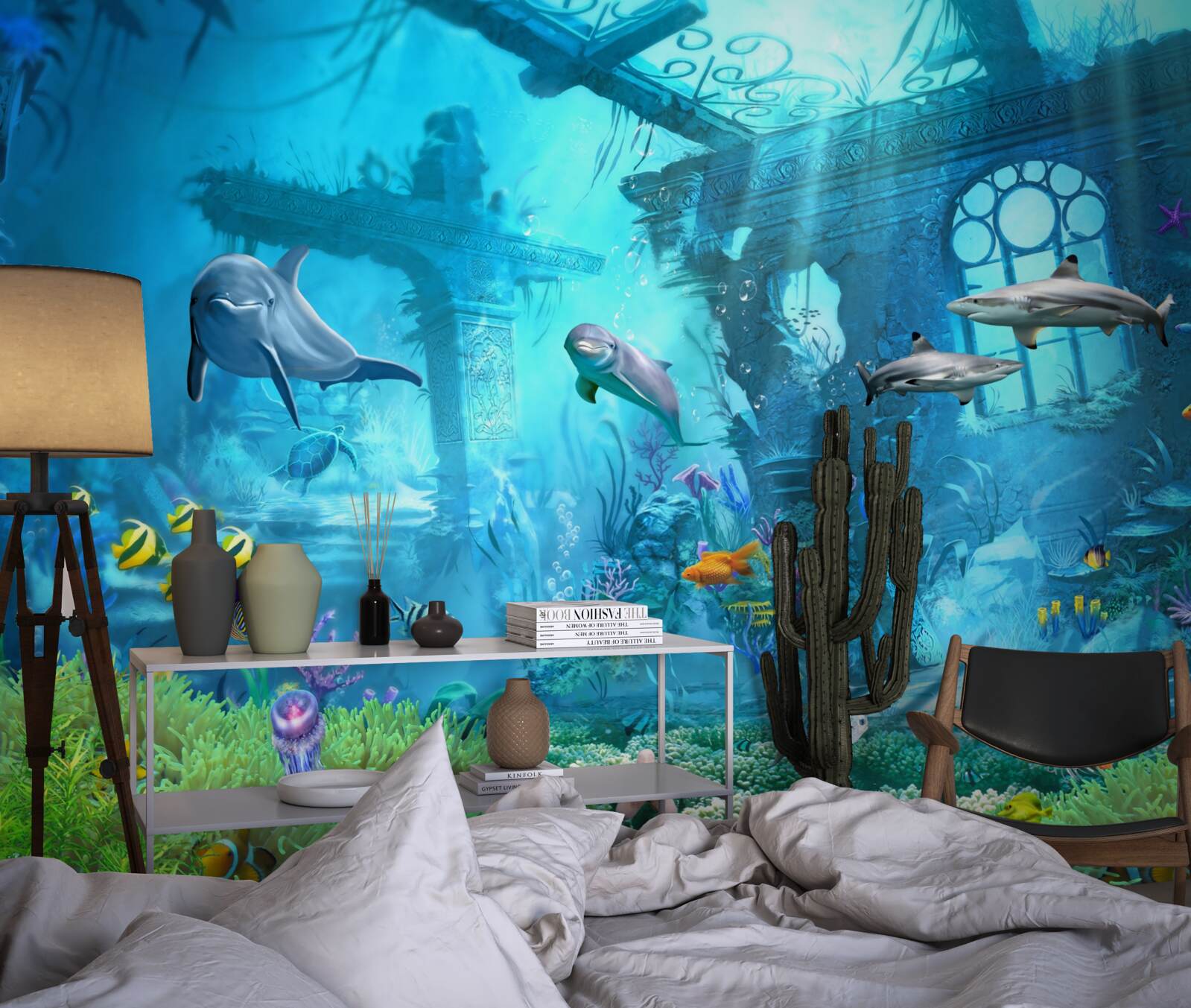 Fototapet delfini la baza mării