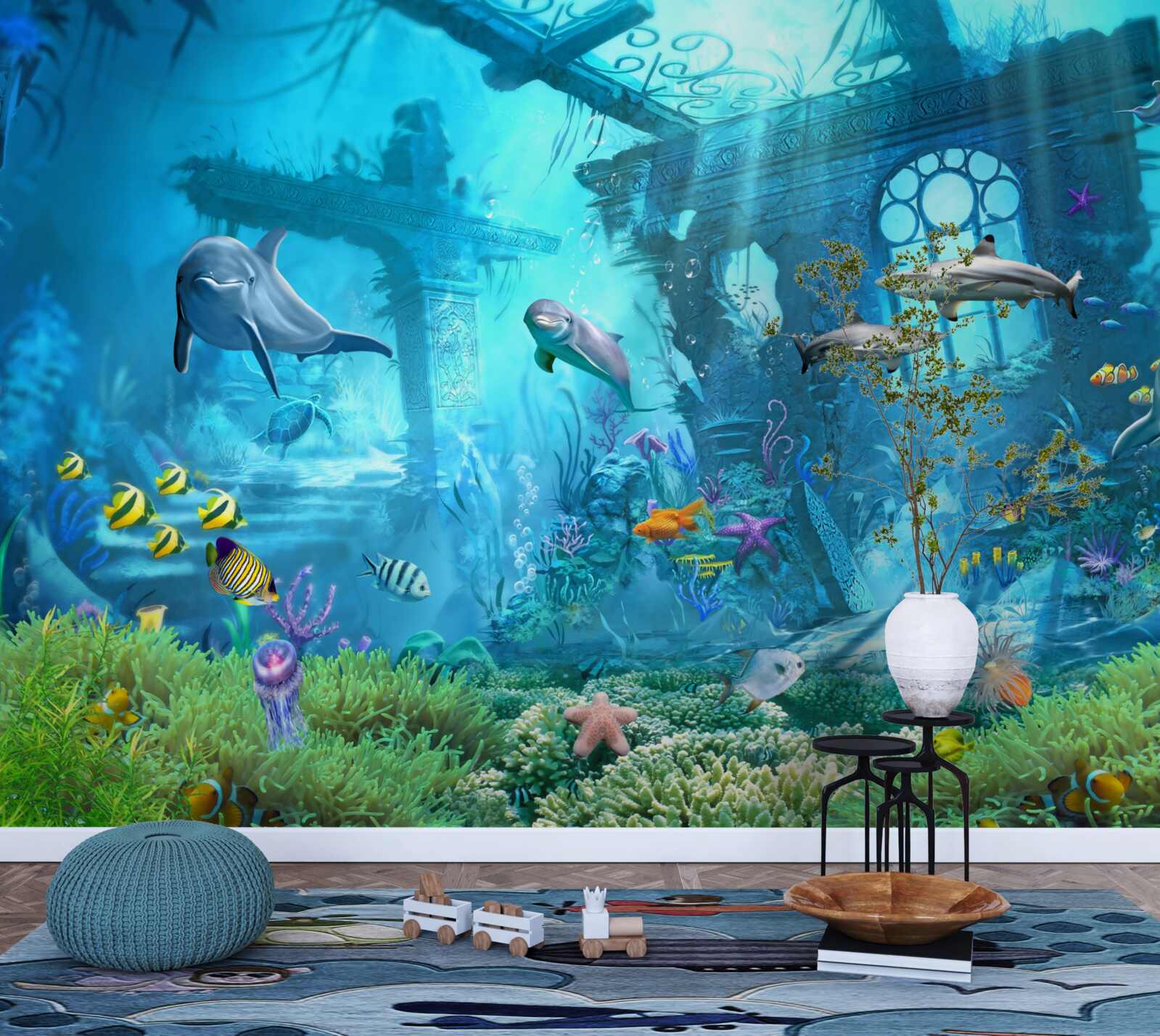 Fototapet delfini la baza mării