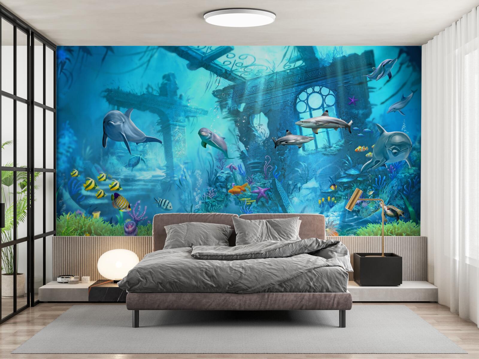 Fototapet delfini la baza mării