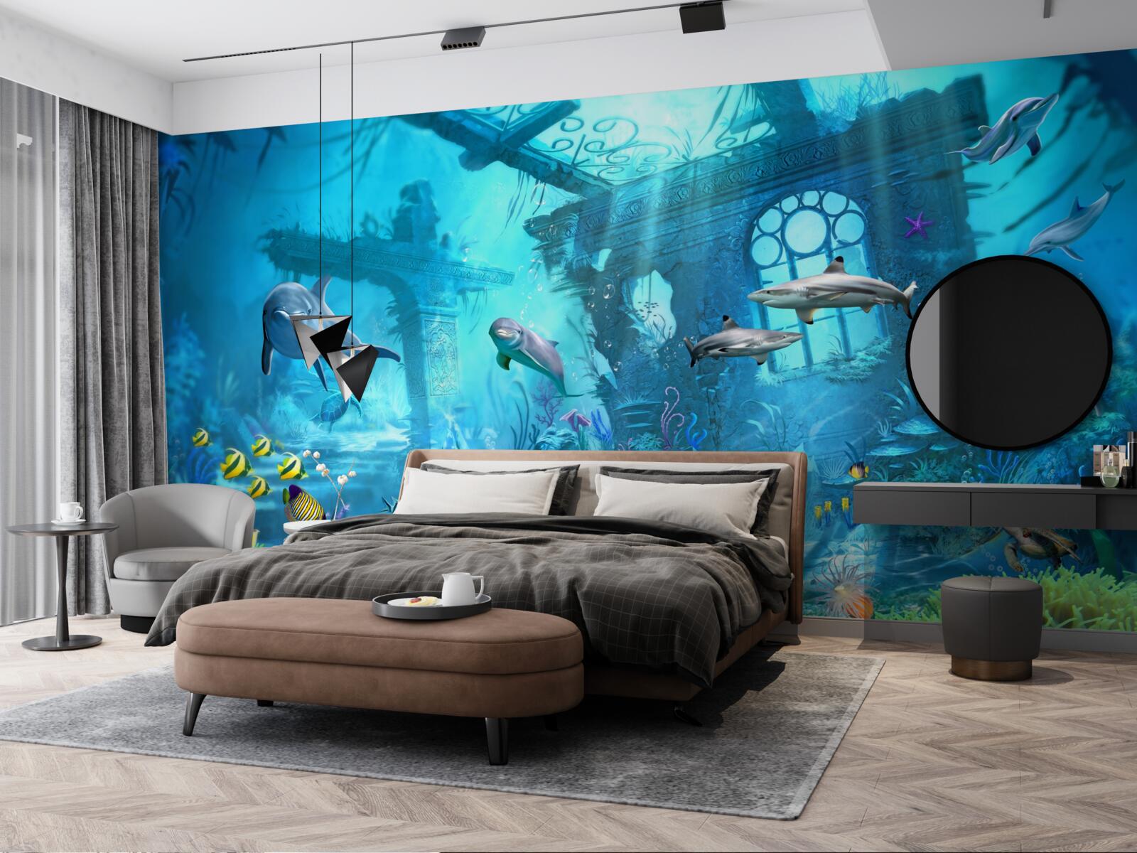 Fototapet delfini la baza mării