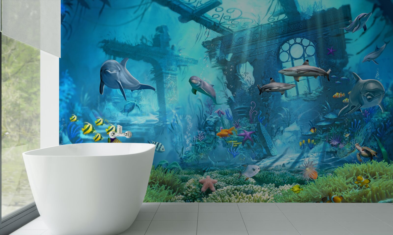 Fototapet delfini la baza mării