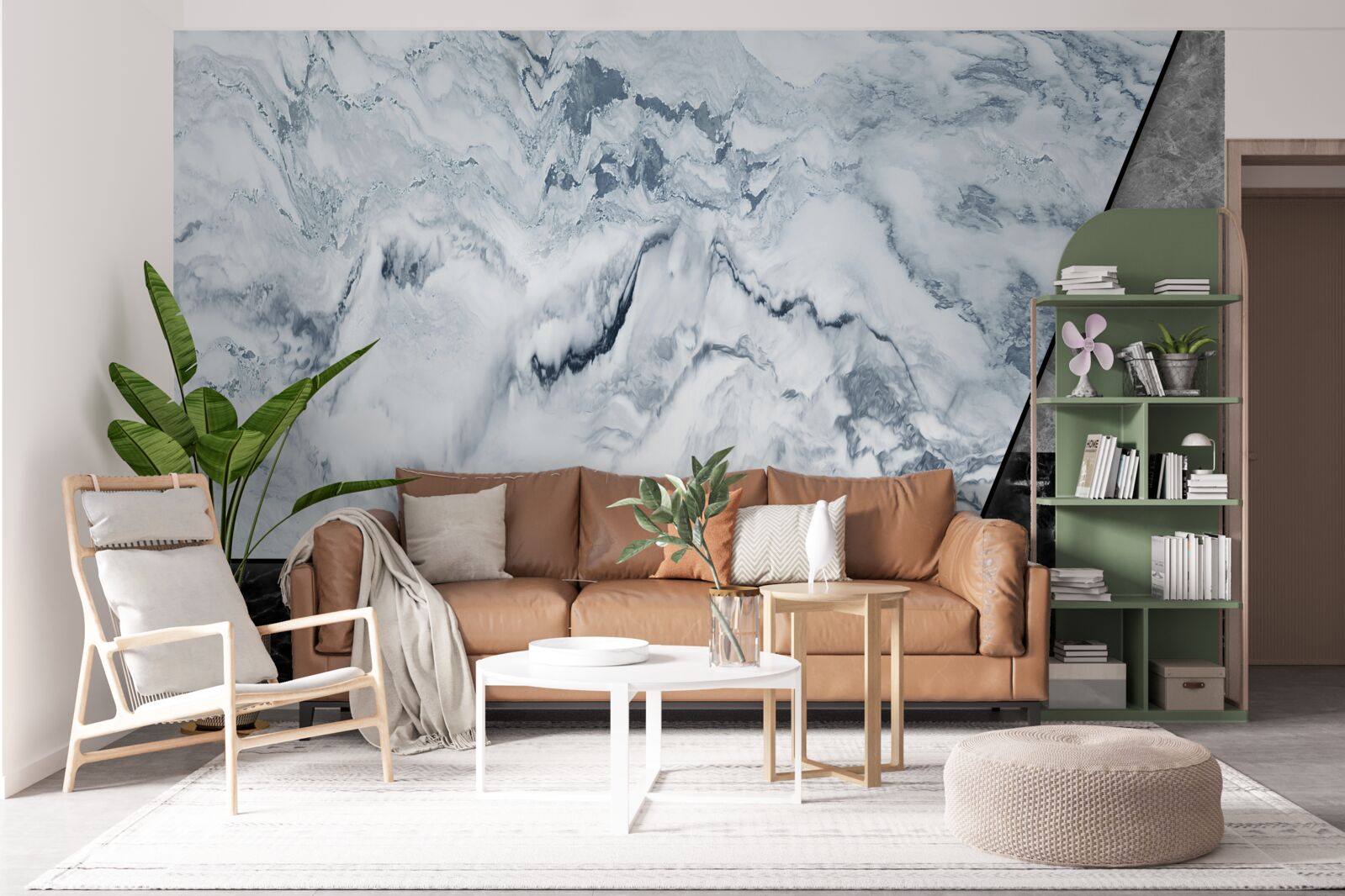 Fototapet abstracție realizată din marmură albă și neagră