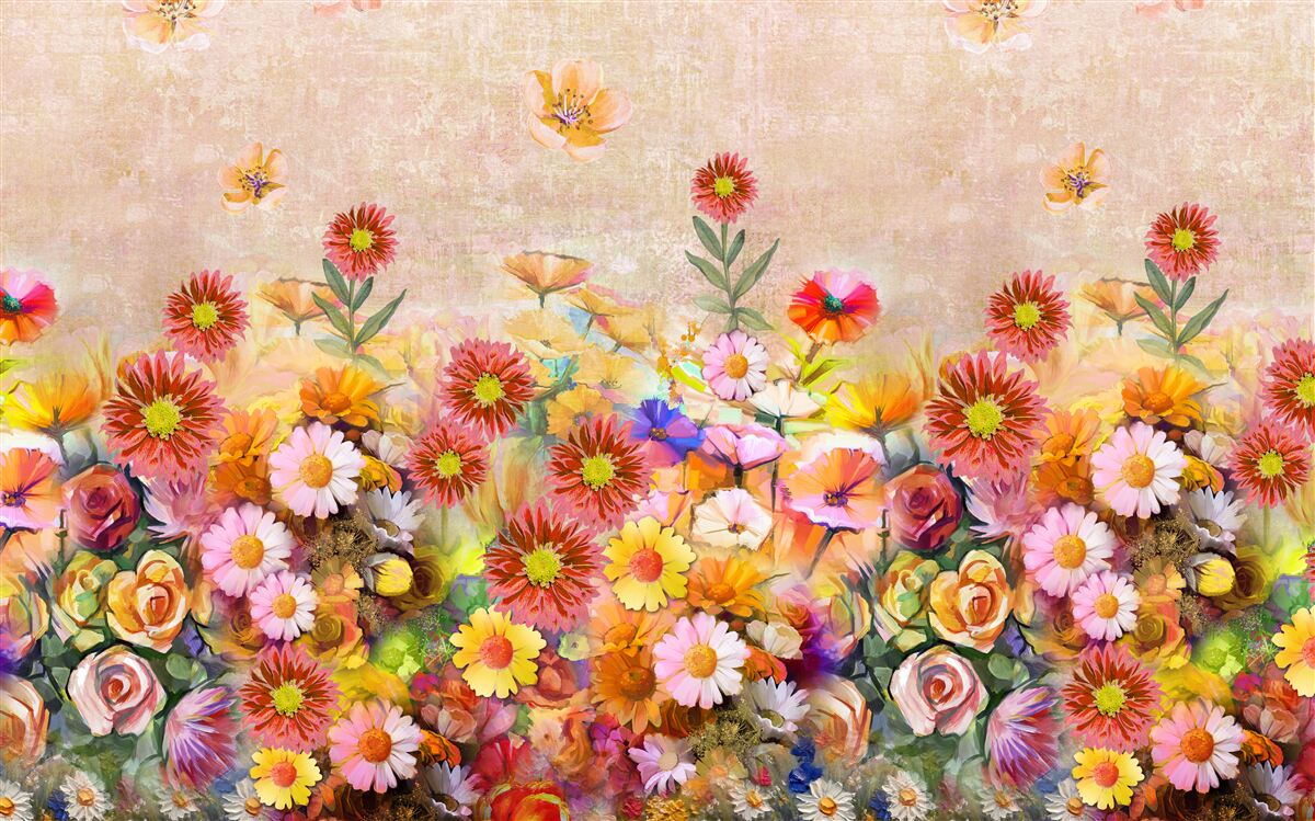 Fototapet flori colorate de diferite tipuri