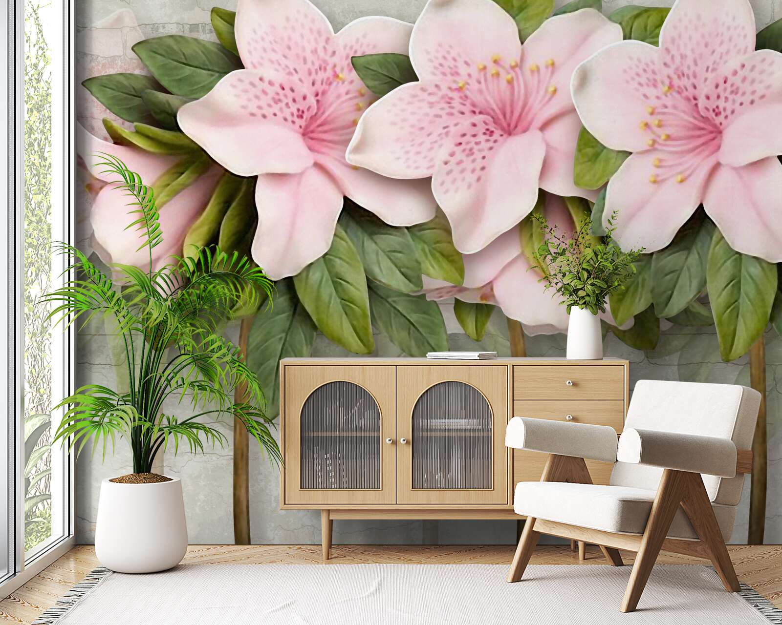 Fototapet crini roz moale