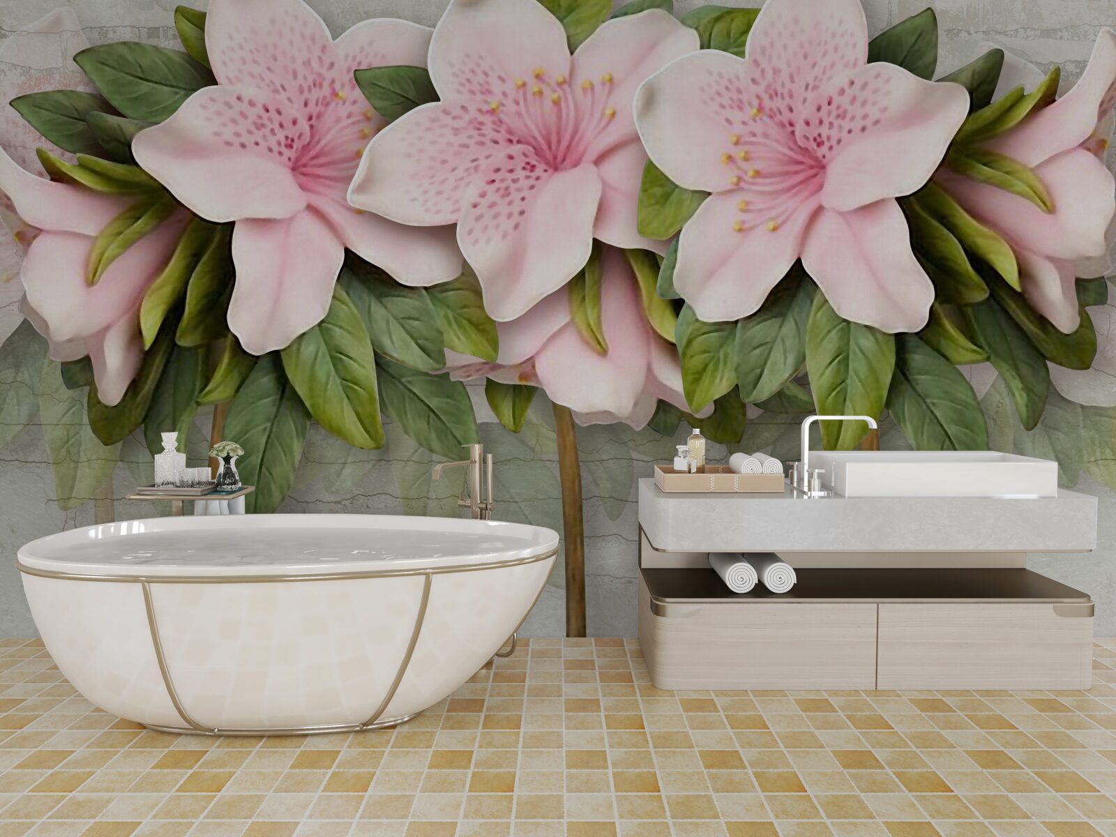 Fototapet crini roz moale