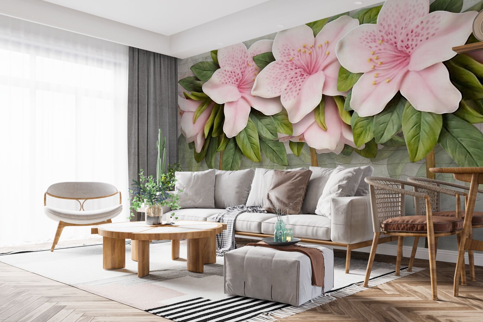 Fototapet crini roz moale