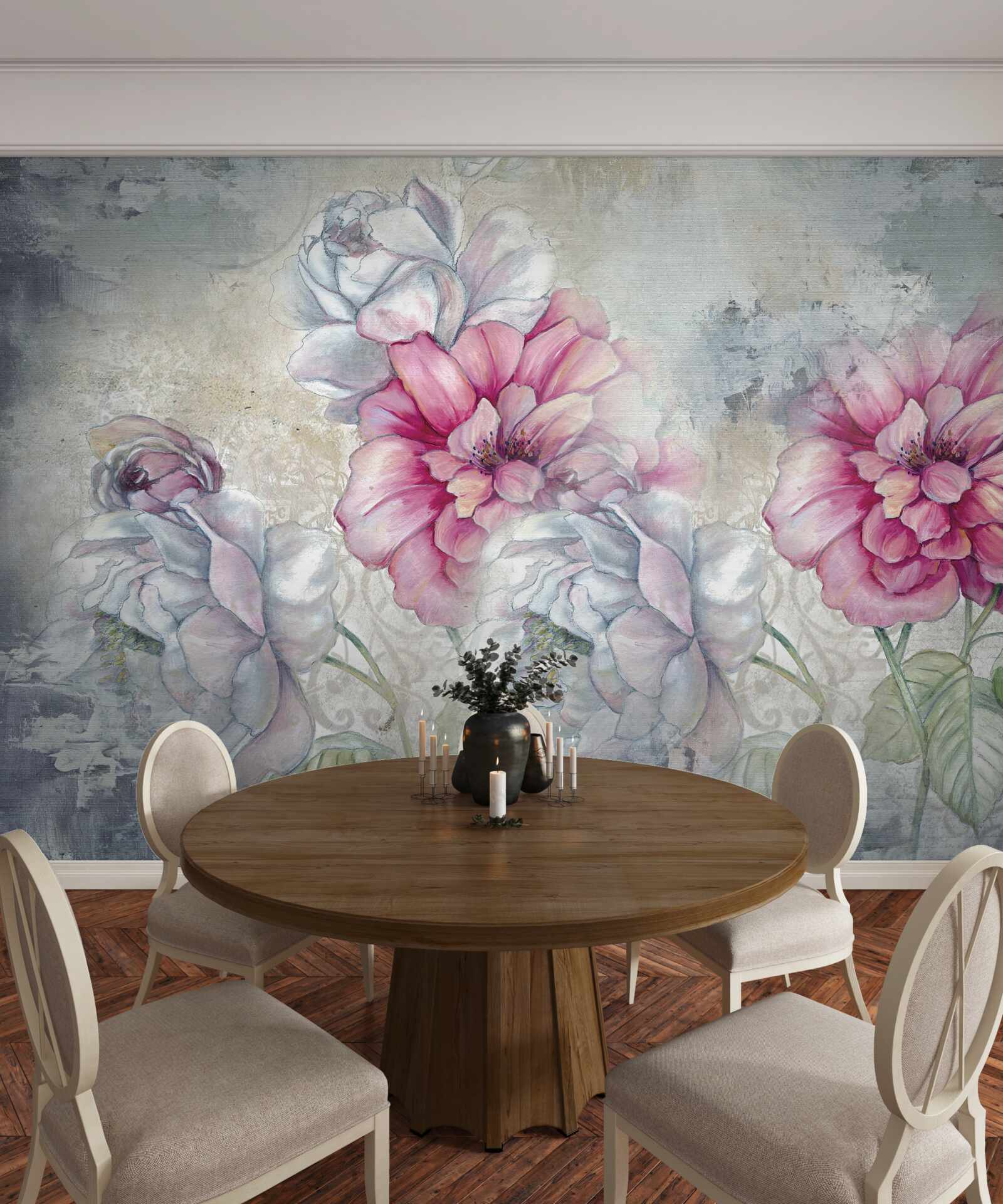 Fototapet fundal floral în stil vintage