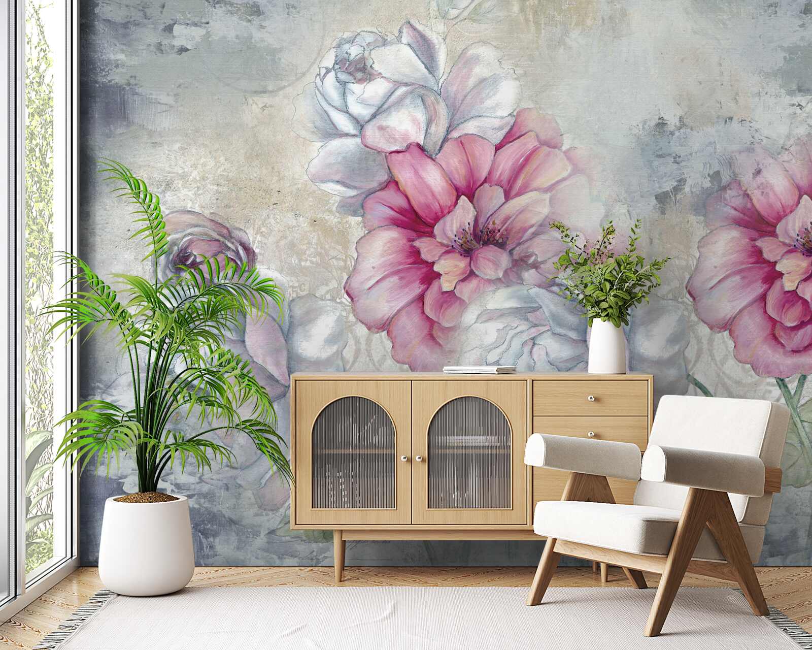 Fototapet fundal floral în stil vintage