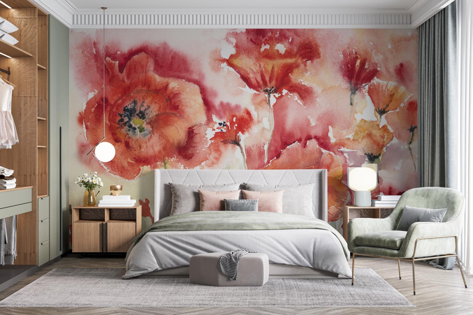 Fototapet Mari maci roșii