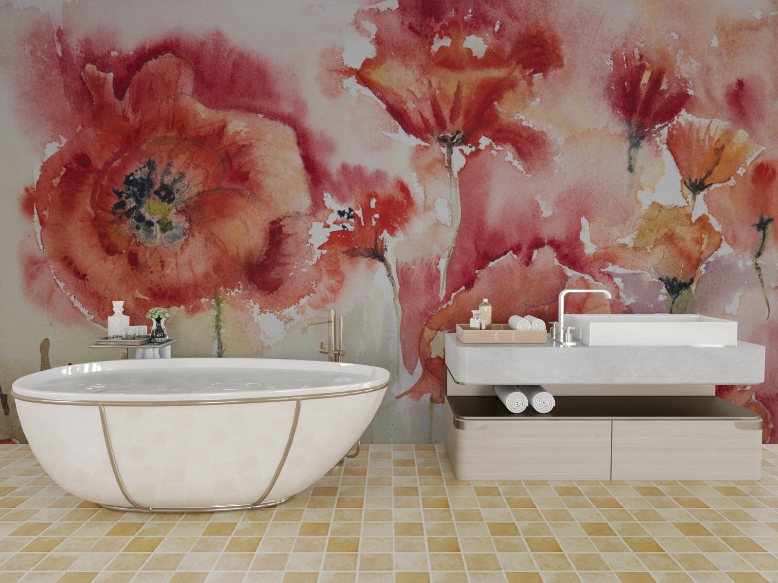 Fototapet Mari maci roșii