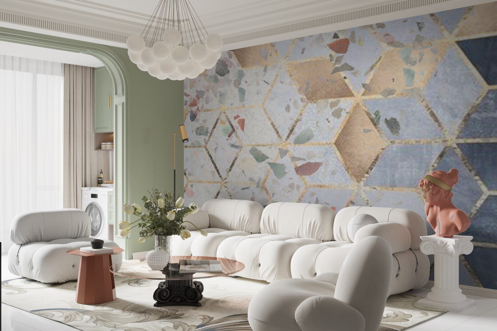 Fototapet muguri și volume în scădere