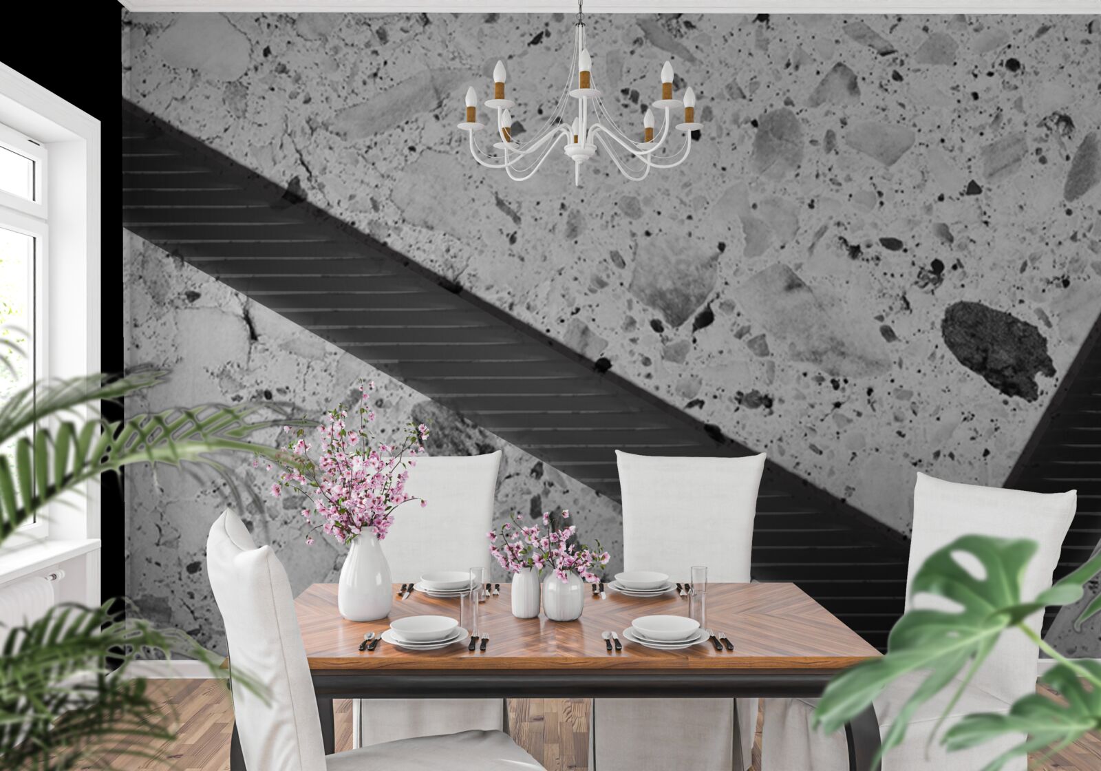 Fototapet textură de marmură cu pete negre