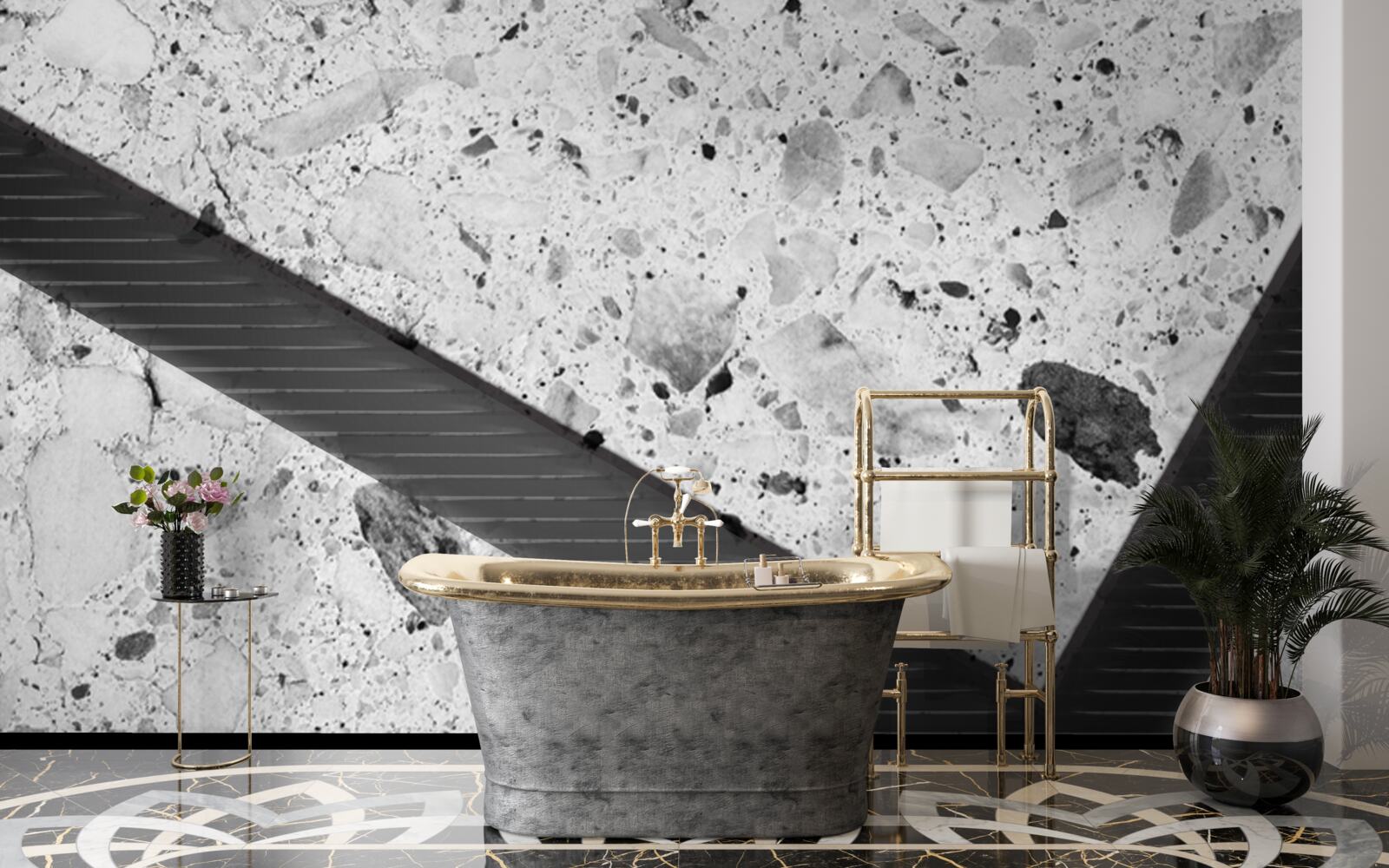 Fototapet textură de marmură cu pete negre