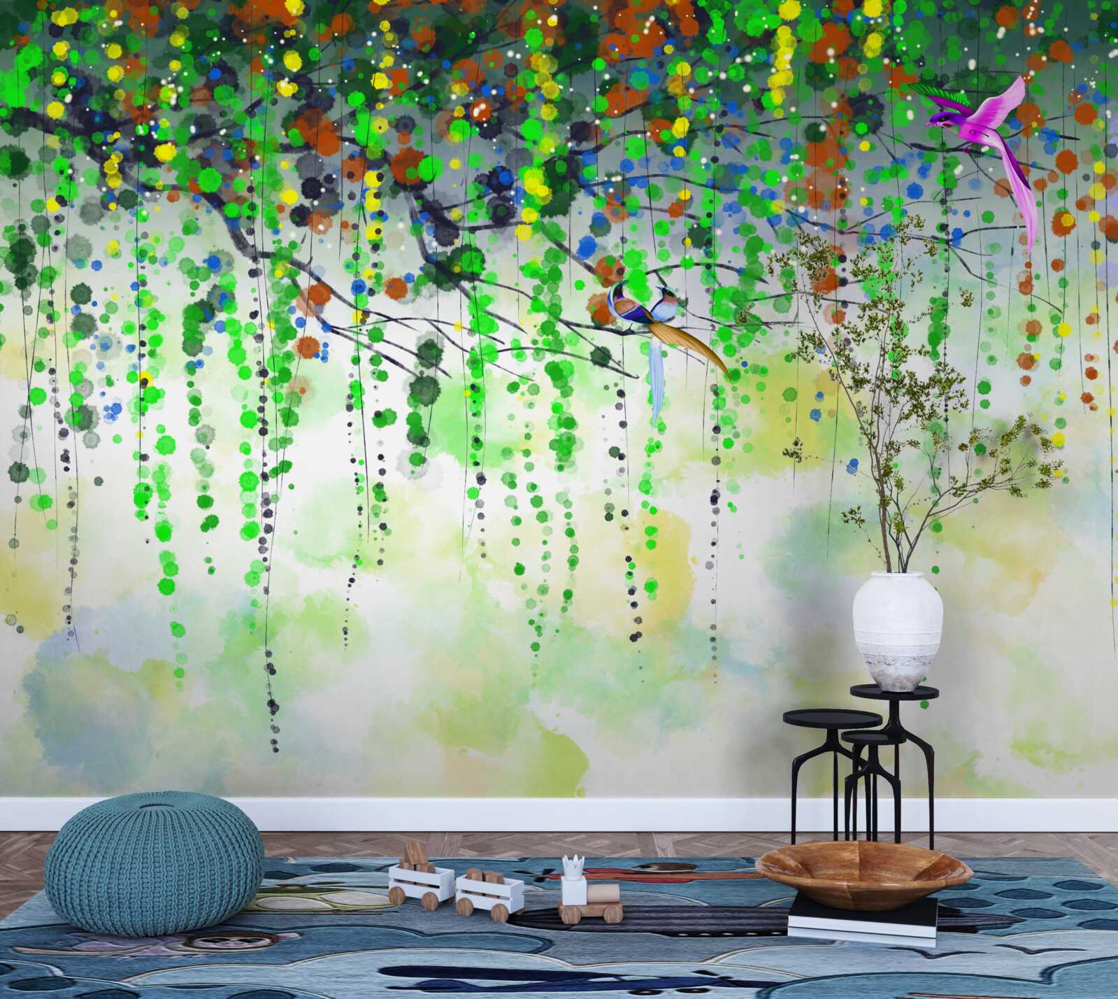 Fototapet flori bogate atârnă