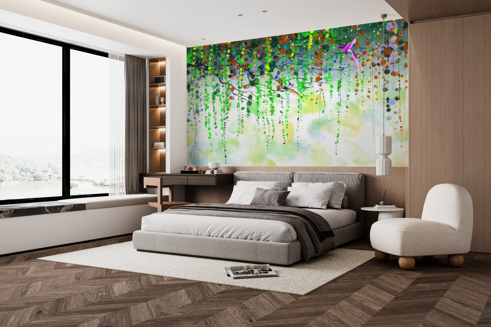 Fototapet flori bogate atârnă