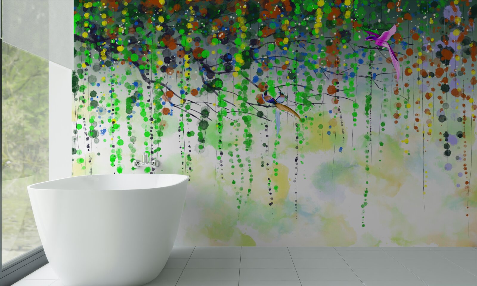 Fototapet flori bogate atârnă