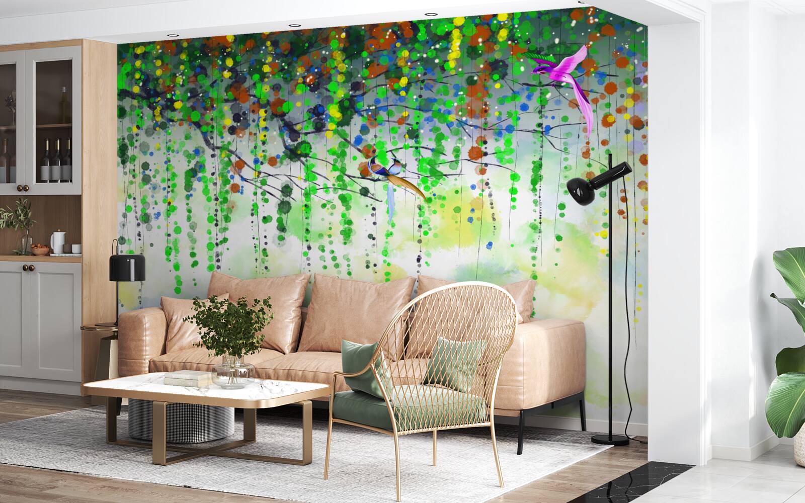 Fototapet flori bogate atârnă