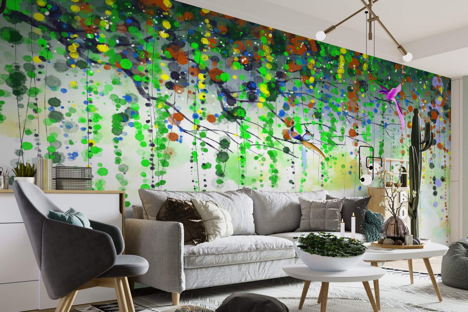 Fototapet flori bogate atârnă