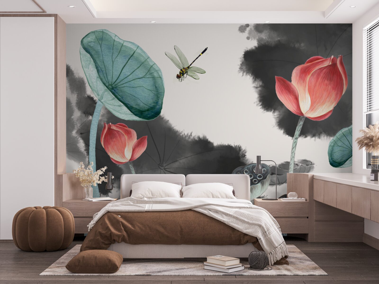 Fototapet plante mitice maiestuoase și o insectă zburătoare