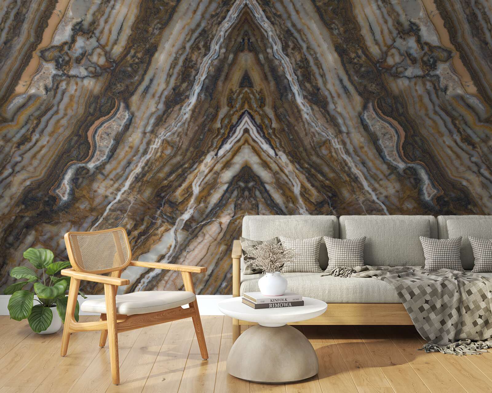 Fototapet copac vechi pe un fundal de marmură