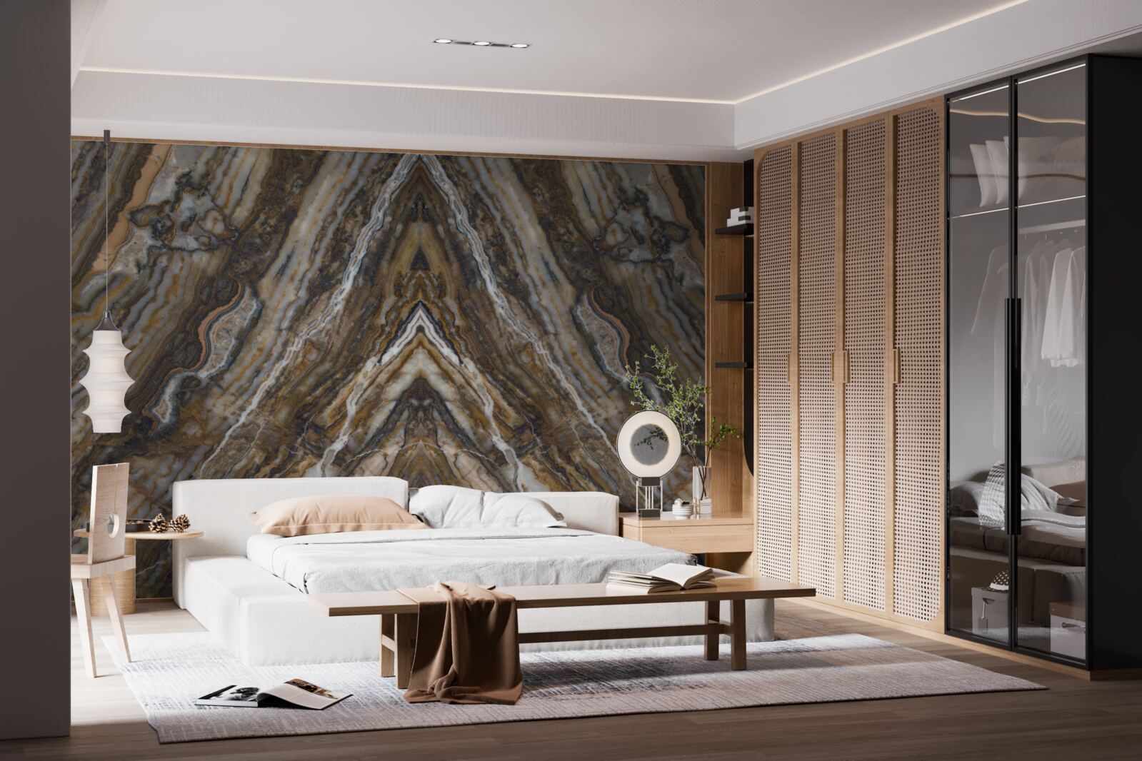 Fototapet copac vechi pe un fundal de marmură