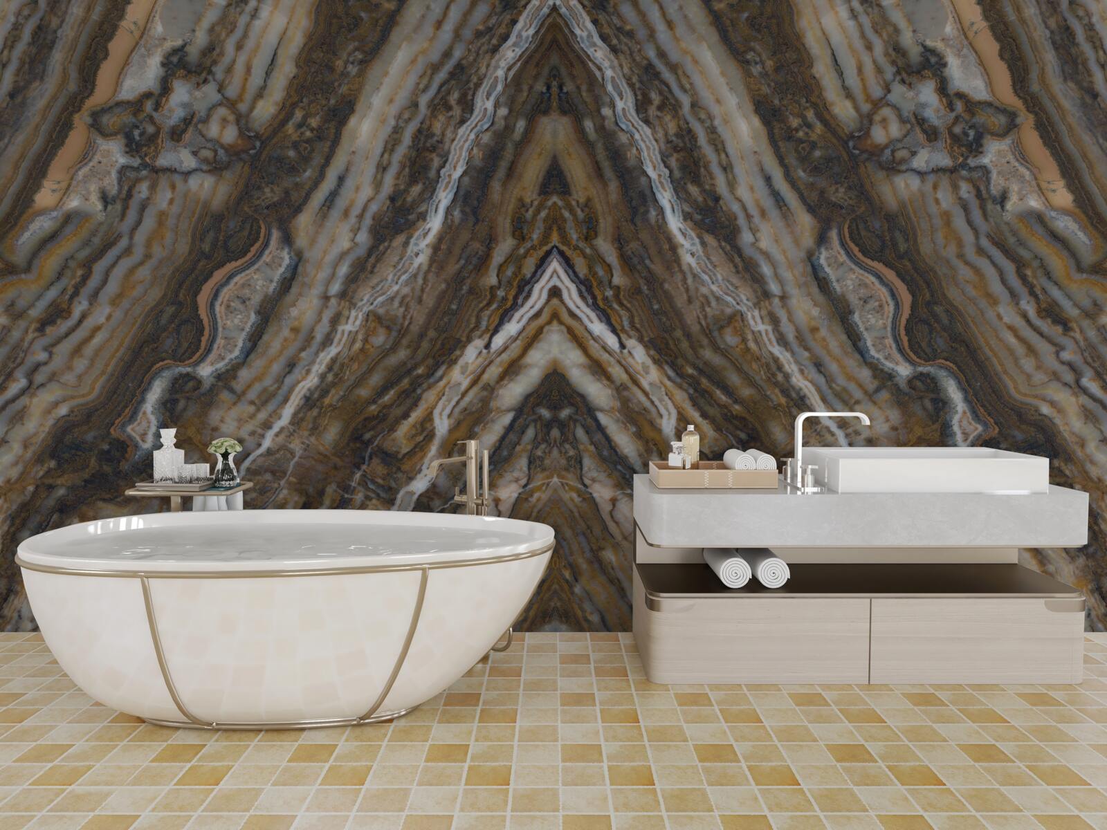 Fototapet copac vechi pe un fundal de marmură