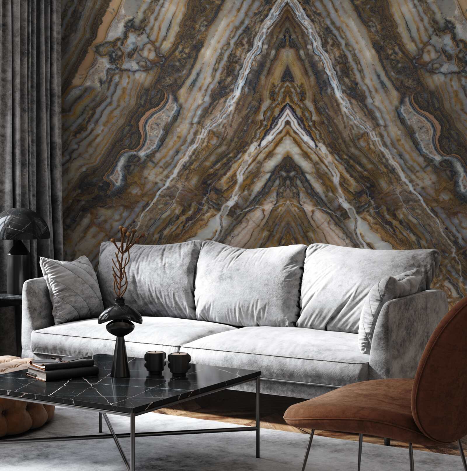 Fototapet copac vechi pe un fundal de marmură