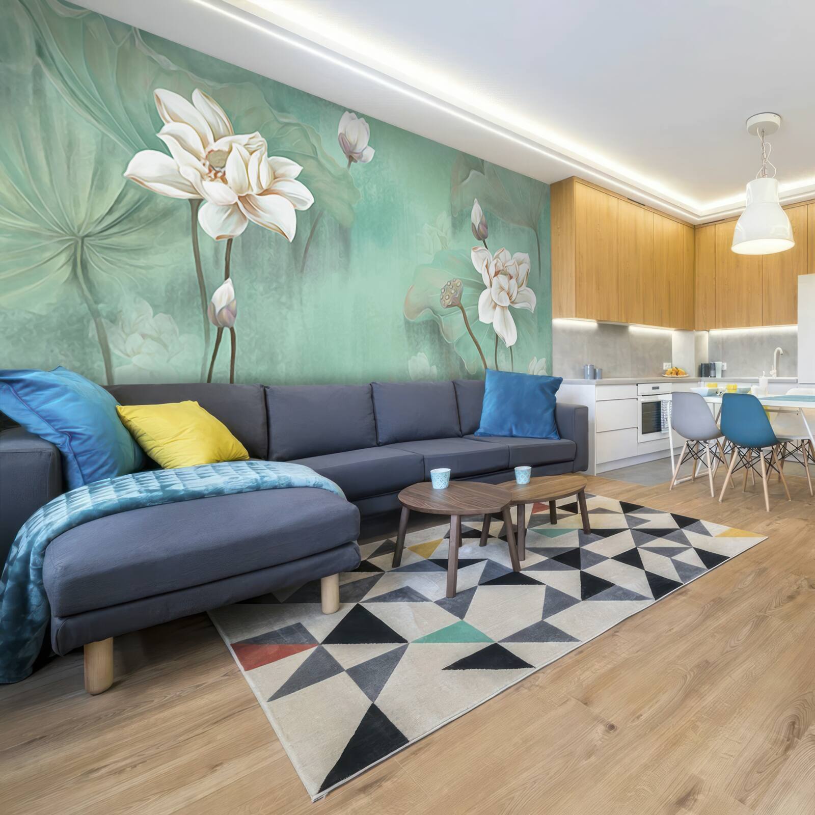 Fototapet lotusul chinezesc este alb