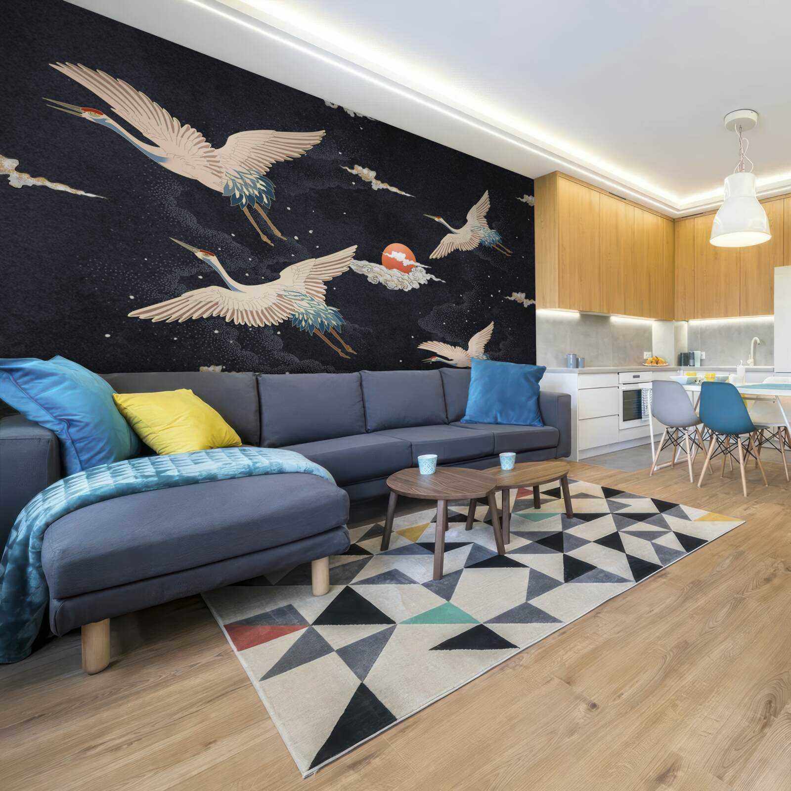 Fototapet Cocorii zboară în căutarea căldurii