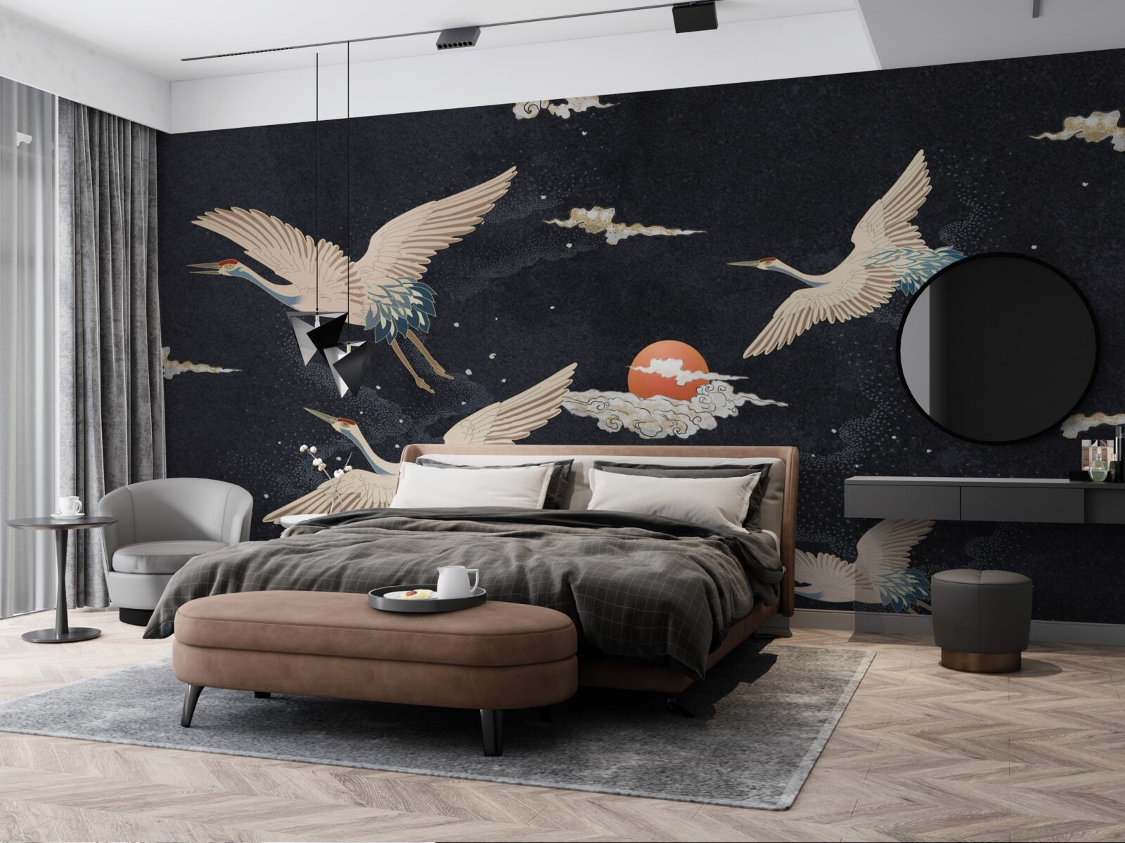 Fototapet Cocorii zboară în căutarea căldurii