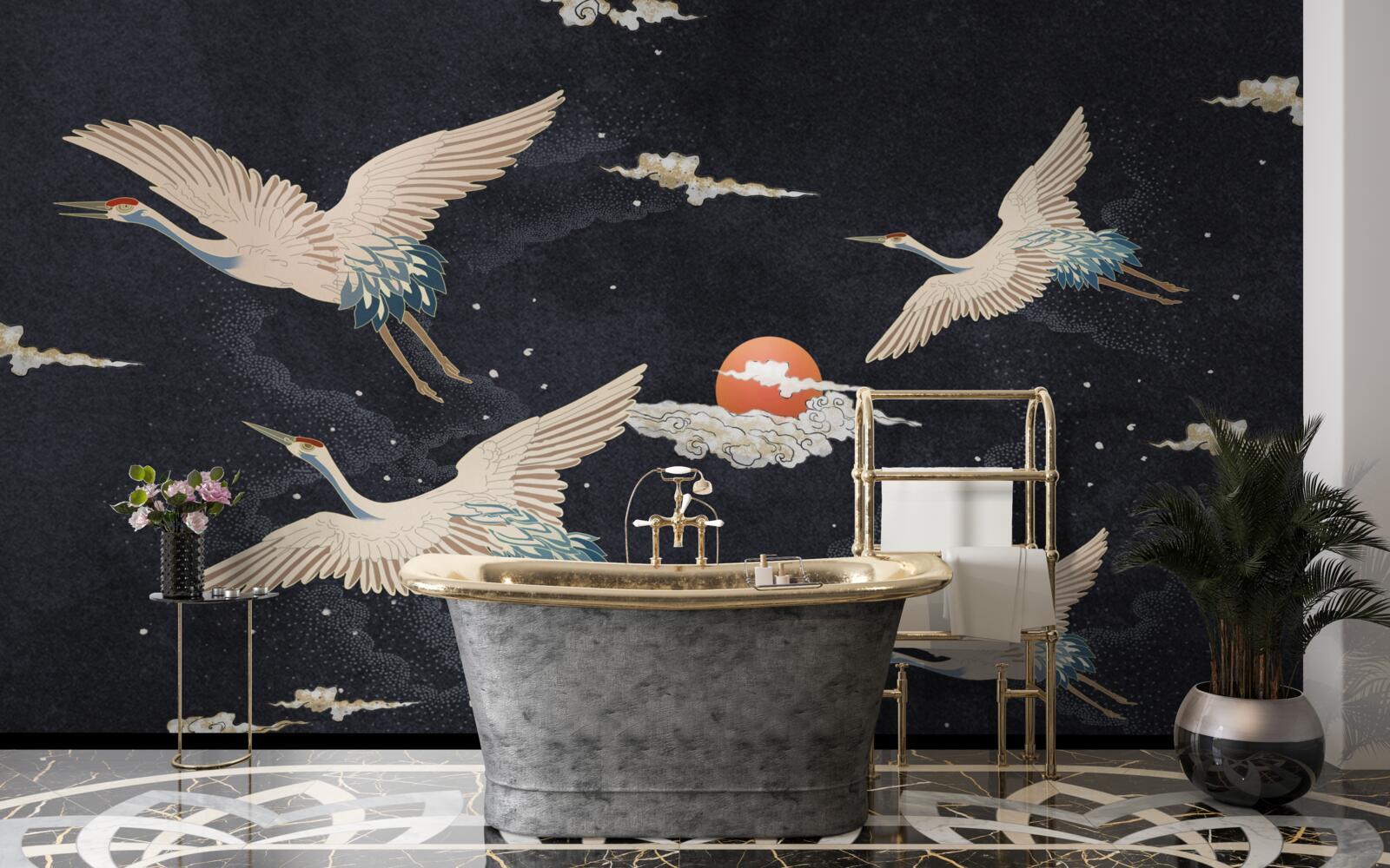 Fototapet Cocorii zboară în căutarea căldurii