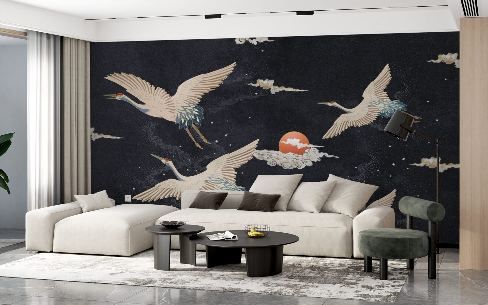 Fototapet Cocorii zboară în căutarea căldurii