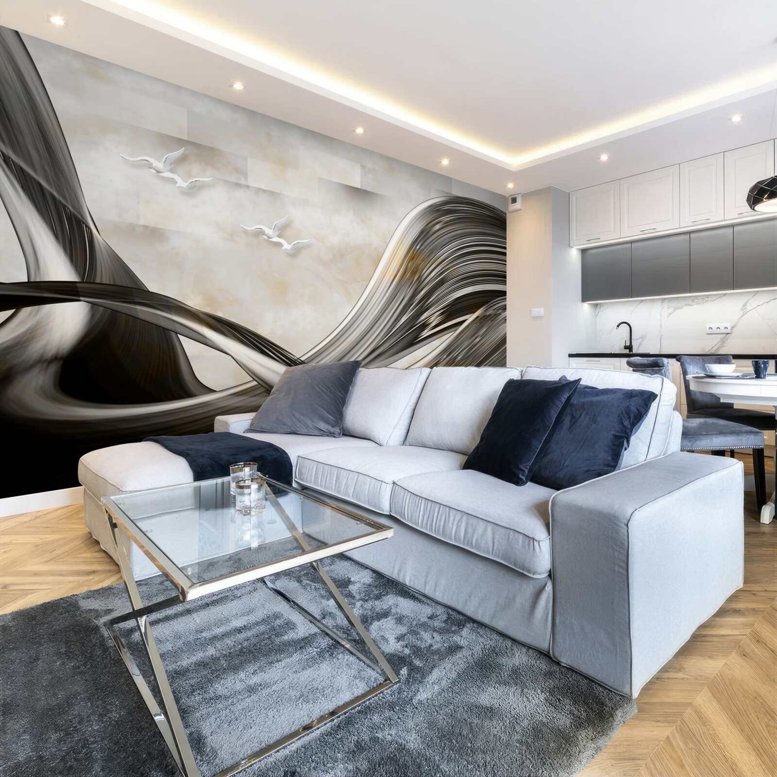 Fototapet liniile sunt netede și abstracte