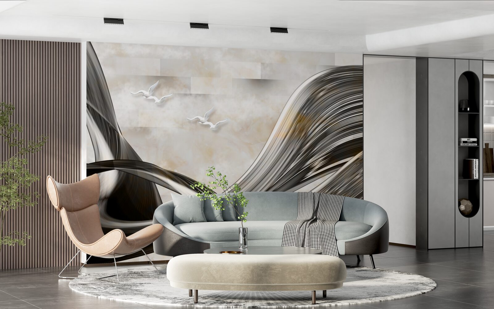 Fototapet liniile sunt netede și abstracte