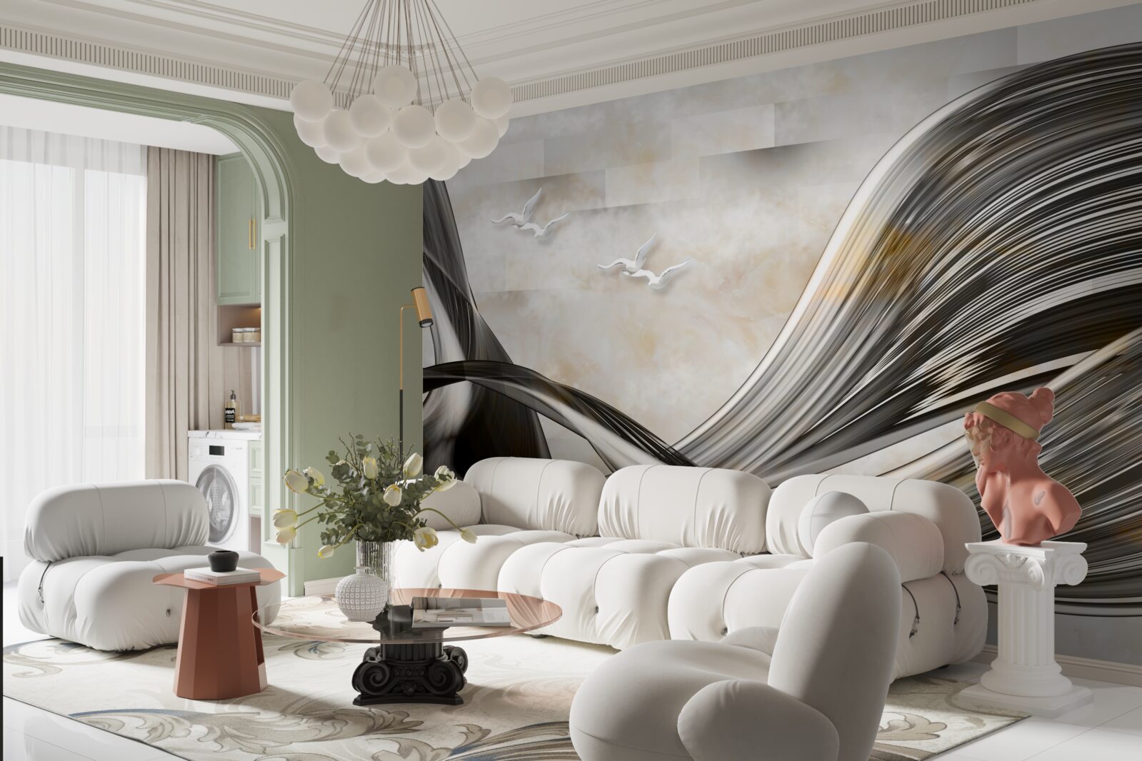 Fototapet liniile sunt netede și abstracte