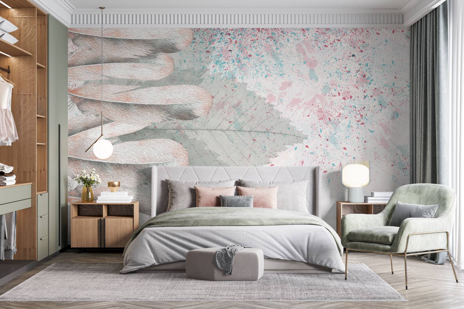 Fototapet pene și frunze de larice