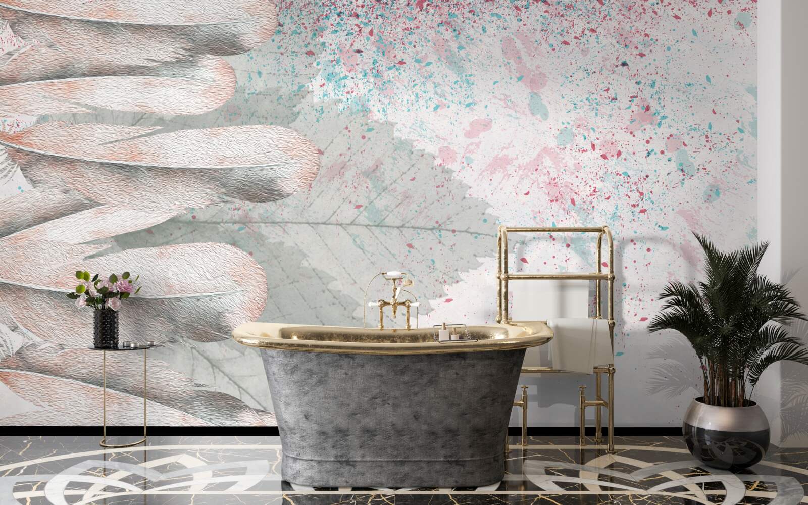 Fototapet pene și frunze de larice