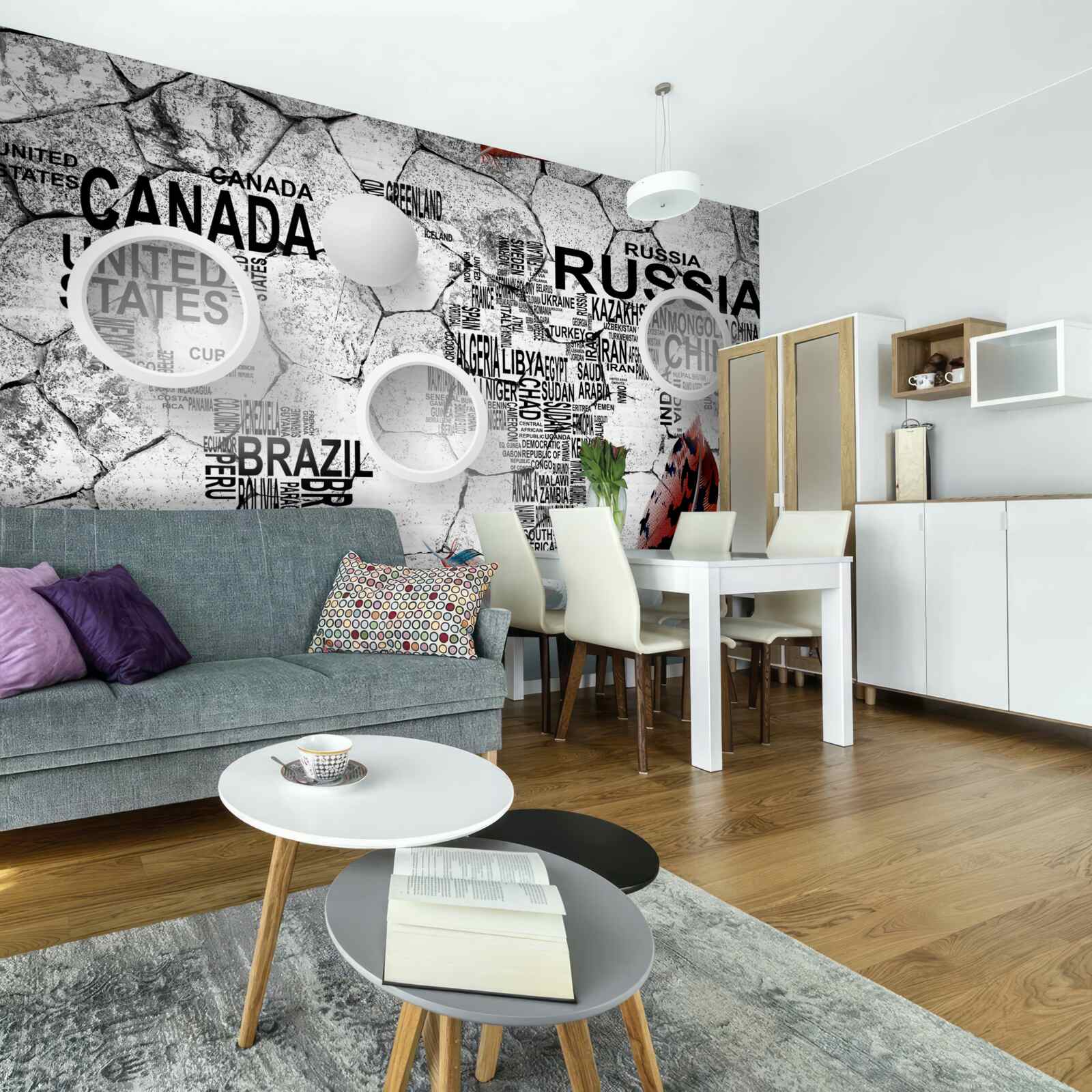 Fototapet stilouri și nume de țări