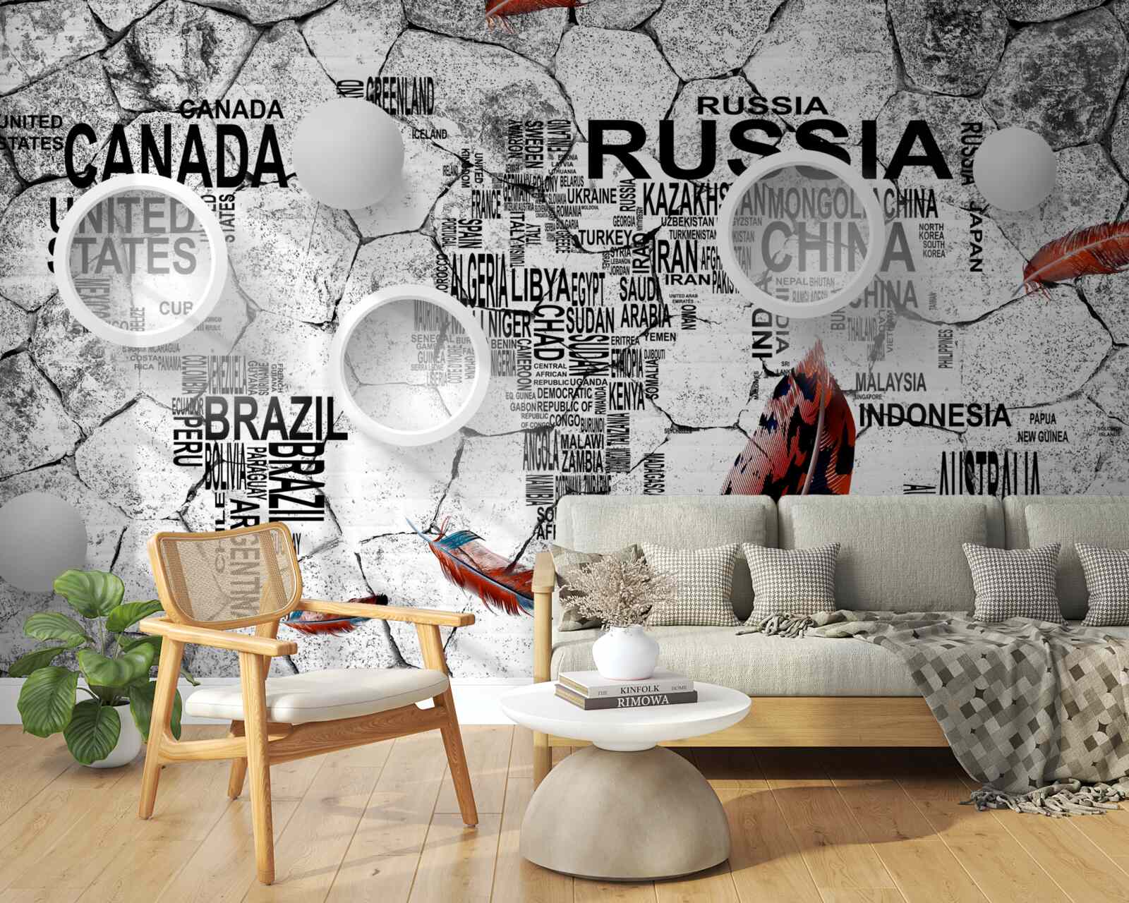 Fototapet stilouri și nume de țări
