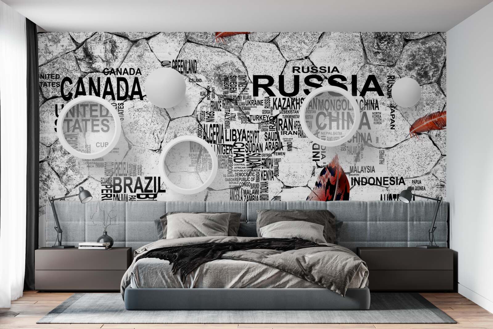 Fototapet stilouri și nume de țări