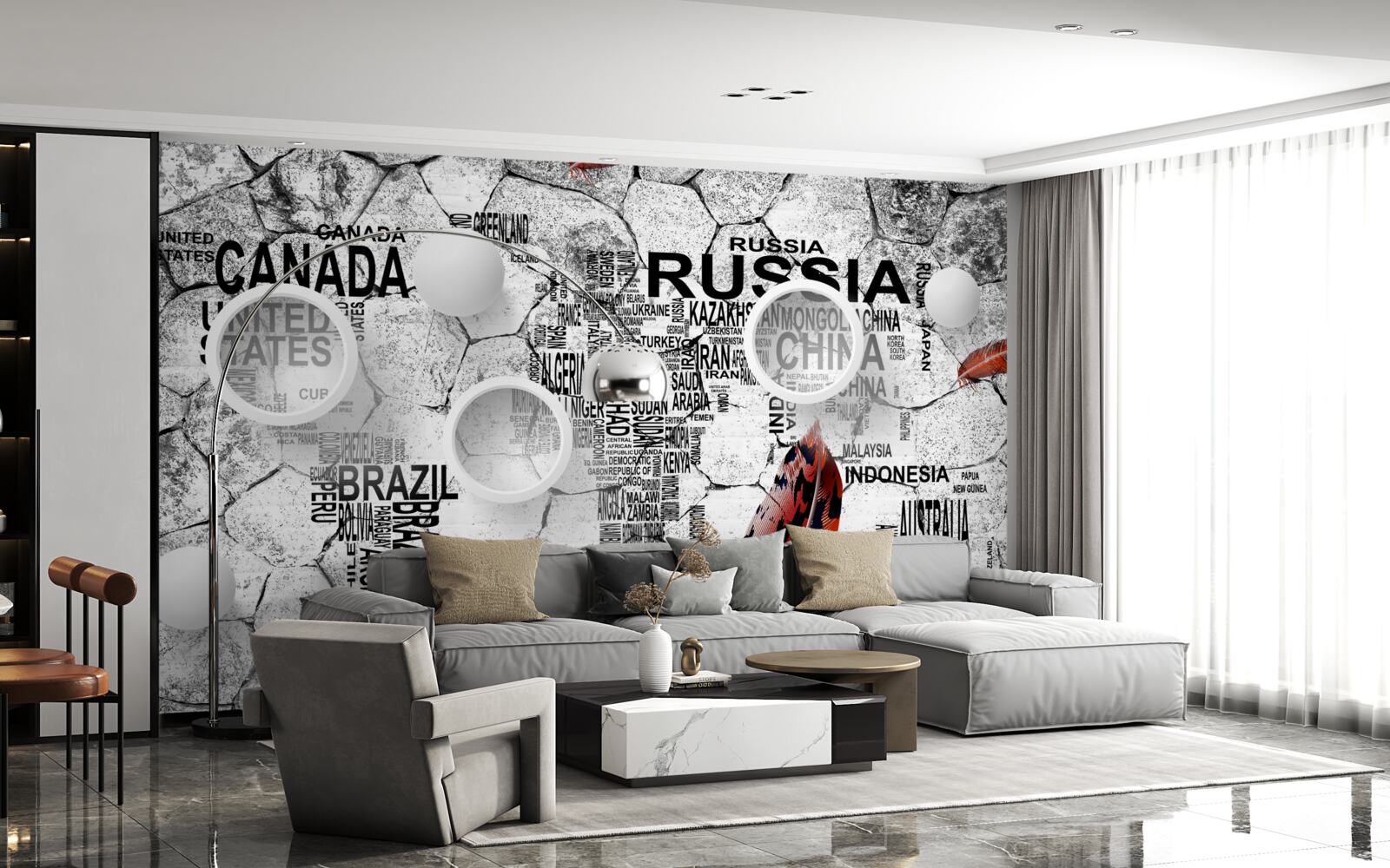 Fototapet stilouri și nume de țări