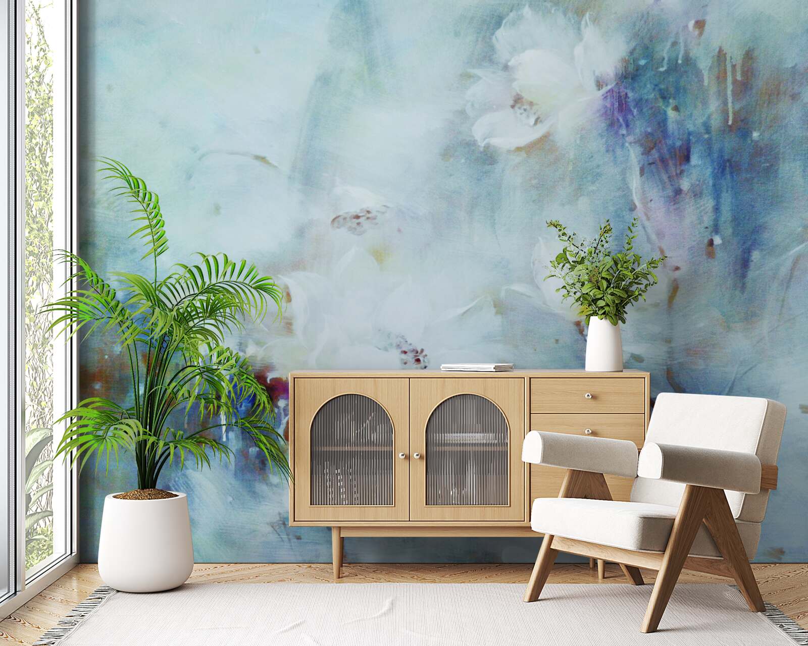 Fototapet mizerie florală în acuarelă