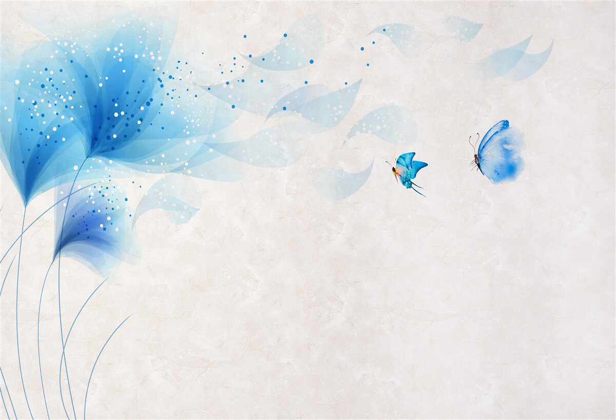 Fototapet vector stil crini și molii albastre