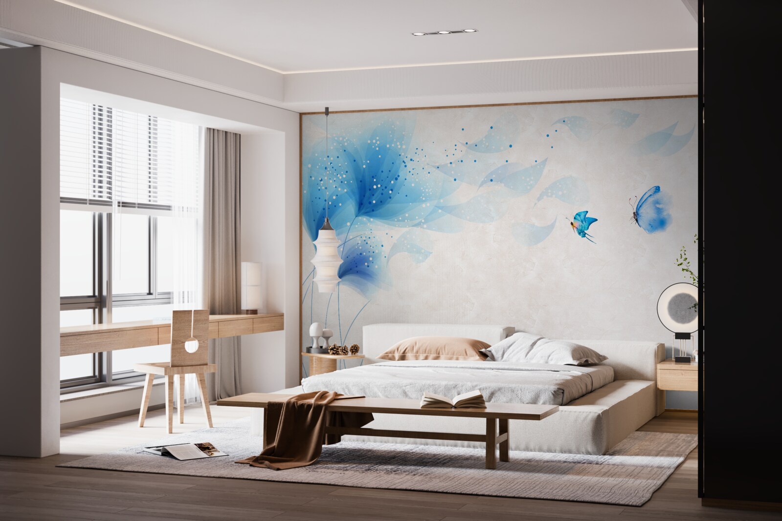 Fototapet vector stil crini și molii albastre