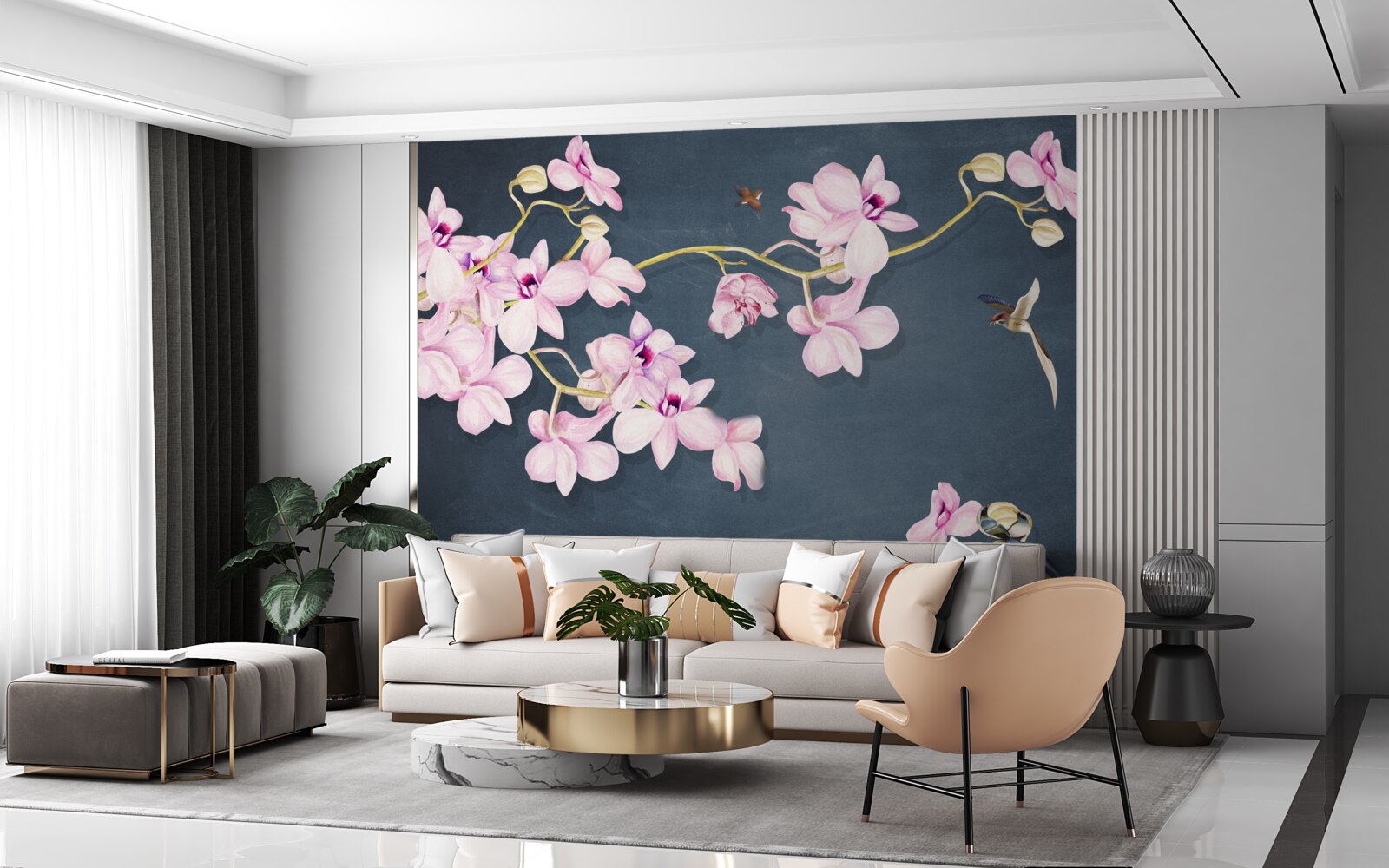 Fototapet orhidee într-o nuanță delicată de liliac