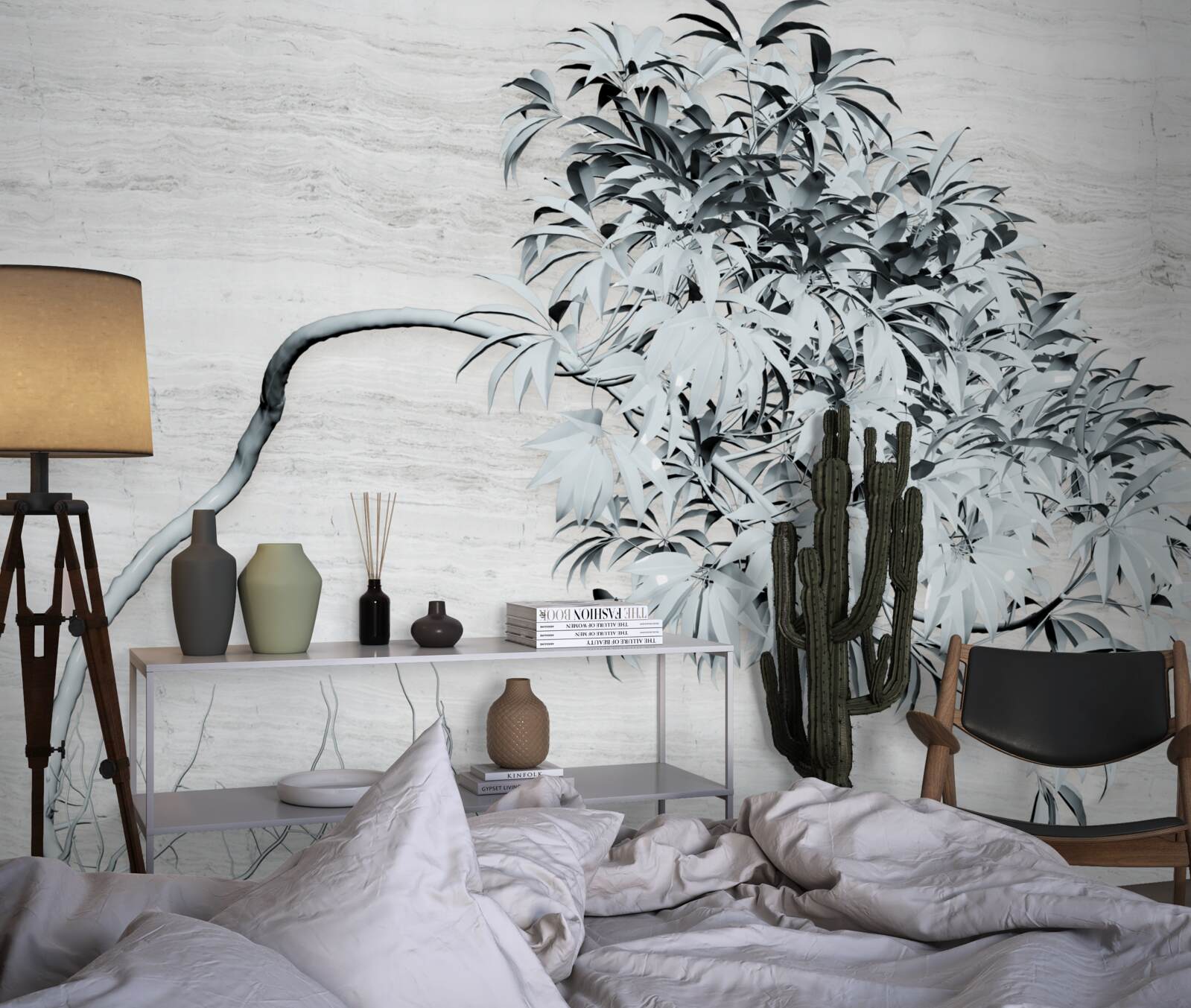 Fototapet un copac care stă singur în vânt