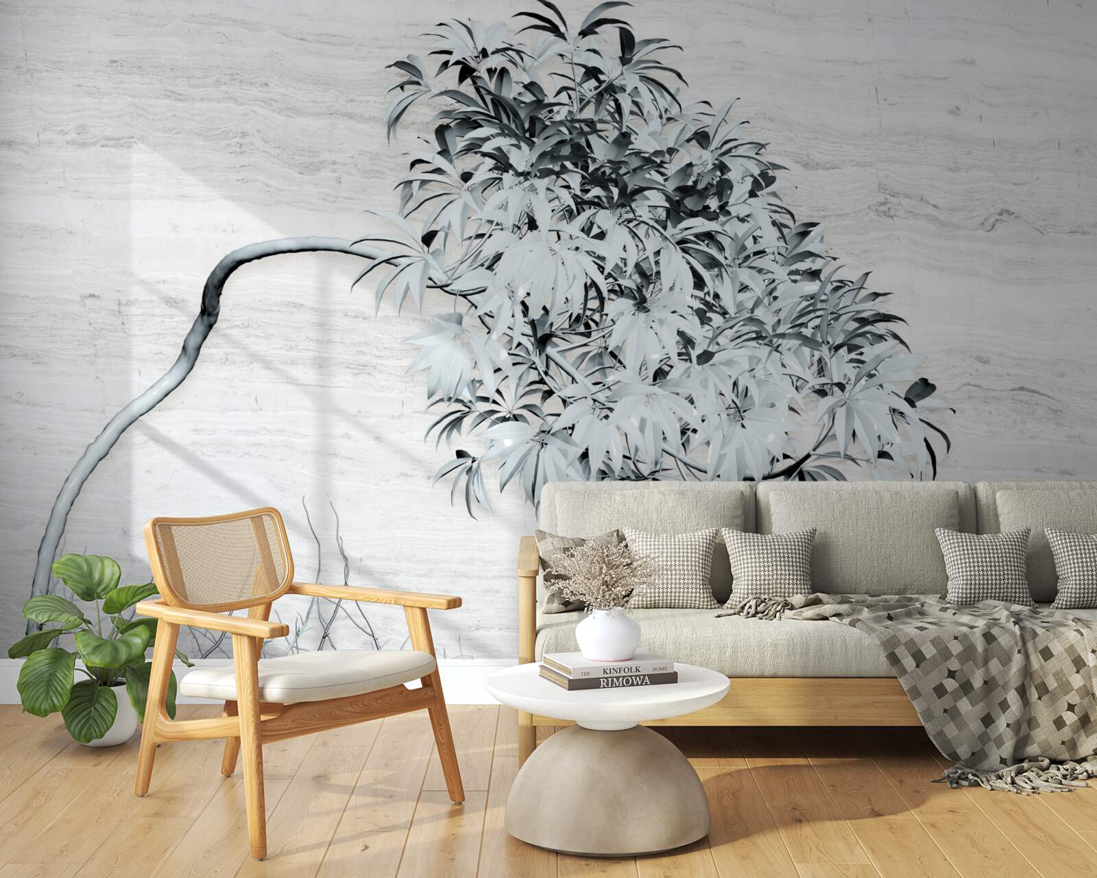 Fototapet un copac care stă singur în vânt